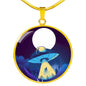 UFO Alien Fan Gift Alien Abduction Circle Necklace Stainless Steel or 18k Gold 18-22"-Express Your Love Gifts