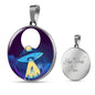 UFO Alien Fan Gift Alien Abduction Circle Necklace Stainless Steel or 18k Gold 18-22"-Express Your Love Gifts