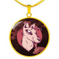UFO Alien Fan Gift Alien Dog Circle Necklace Stainless Steel or 18k Gold 18-22"-Express Your Love Gifts