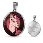 UFO Alien Fan Gift Alien Dog Circle Necklace Stainless Steel or 18k Gold 18-22"-Express Your Love Gifts