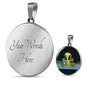UFO Alien Fan Gift Alien Eating Mushroom Circle Necklace Stainless Steel or 18k Gold 18-22"-Express Your Love Gifts