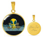 UFO Alien Fan Gift Alien Eating Mushroom Circle Necklace Stainless Steel or 18k Gold 18-22"-Express Your Love Gifts