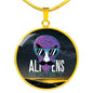 UFO Alien Fan Gift Alien Exist Circle Necklace Stainless Steel or 18k Gold 18-22"-Express Your Love Gifts