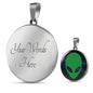 UFO Alien Fan Gift Alien Face Circle Necklace Stainless Steel or 18k Gold 18-22"-Express Your Love Gifts