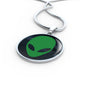 UFO Alien Fan Gift Alien Face Circle Necklace Stainless Steel or 18k Gold 18-22"-Express Your Love Gifts