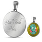 UFO Alien Fan Gift Alien Face Palm Circle Necklace Stainless Steel or 18k Gold 18-22"-Express Your Love Gifts