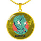 UFO Alien Fan Gift Alien Face Palm Circle Necklace Stainless Steel or 18k Gold 18-22"-Express Your Love Gifts