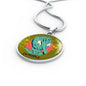 UFO Alien Fan Gift Alien Face Palm Circle Necklace Stainless Steel or 18k Gold 18-22"-Express Your Love Gifts