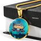 UFO Alien Fan Gift Alien Family Car Circle Necklace Stainless Steel or 18k Gold 18-22"-Express Your Love Gifts