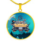 UFO Alien Fan Gift Alien Family Car Circle Necklace Stainless Steel or 18k Gold 18-22"-Express Your Love Gifts