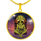 UFO Alien Fan Gift Alien Gamer Circle Necklace Stainless Steel or 18k Gold 18-22"-Express Your Love Gifts