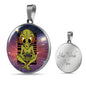 UFO Alien Fan Gift Alien Gamer Circle Necklace Stainless Steel or 18k Gold 18-22"-Express Your Love Gifts