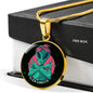 UFO Alien Fan Gift Alien Gangsta Circle Necklace Stainless Steel or 18k Gold 18-22"-Express Your Love Gifts