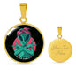 UFO Alien Fan Gift Alien Gangsta Circle Necklace Stainless Steel or 18k Gold 18-22"-Express Your Love Gifts
