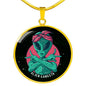 UFO Alien Fan Gift Alien Gangsta Circle Necklace Stainless Steel or 18k Gold 18-22"-Express Your Love Gifts
