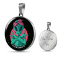 UFO Alien Fan Gift Alien Gangsta Circle Necklace Stainless Steel or 18k Gold 18-22"-Express Your Love Gifts