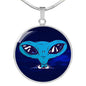 UFO Alien Fan Gift Alien Head Circle Necklace Stainless Steel or 18k Gold 18-22"-Express Your Love Gifts