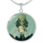 UFO Alien Fan Gift Alien Human Circle Necklace Stainless Steel or 18k Gold 18-22"-Express Your Love Gifts