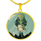 UFO Alien Fan Gift Alien Human Circle Necklace Stainless Steel or 18k Gold 18-22"-Express Your Love Gifts
