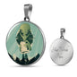 UFO Alien Fan Gift Alien Human Circle Necklace Stainless Steel or 18k Gold 18-22"-Express Your Love Gifts