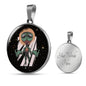 UFO Alien Fan Gift Alien Jesus Circle Necklace Stainless Steel or 18k Gold 18-22"-Express Your Love Gifts