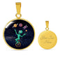 UFO Alien Fan Gift Alien Juggler Circle Necklace Stainless Steel or 18k Gold 18-22"-Express Your Love Gifts