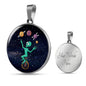 UFO Alien Fan Gift Alien Juggler Circle Necklace Stainless Steel or 18k Gold 18-22"-Express Your Love Gifts