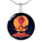 UFO Alien Fan Gift Alien Meditation Circle Necklace Stainless Steel or 18k Gold 18-22"-Express Your Love Gifts