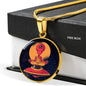 UFO Alien Fan Gift Alien Meditation Circle Necklace Stainless Steel or 18k Gold 18-22"-Express Your Love Gifts