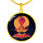UFO Alien Fan Gift Alien Meditation Circle Necklace Stainless Steel or 18k Gold 18-22"-Express Your Love Gifts