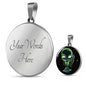 UFO Alien Fan Gift Alien On Planet Circle Necklace Stainless Steel or 18k Gold 18-22"-Express Your Love Gifts