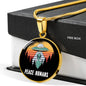 UFO Alien Fan Gift Alien Peace Human Circle Necklace Stainless Steel or 18k Gold 18-22"-Express Your Love Gifts