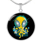 UFO Alien Fan Gift Alien Psychedelic Circle Necklace Stainless Steel or 18k Gold 18-22"-Express Your Love Gifts