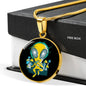 UFO Alien Fan Gift Alien Psychedelic Circle Necklace Stainless Steel or 18k Gold 18-22"-Express Your Love Gifts