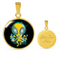 UFO Alien Fan Gift Alien Psychedelic Circle Necklace Stainless Steel or 18k Gold 18-22"-Express Your Love Gifts