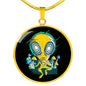 UFO Alien Fan Gift Alien Psychedelic Circle Necklace Stainless Steel or 18k Gold 18-22"-Express Your Love Gifts