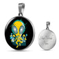 UFO Alien Fan Gift Alien Psychedelic Circle Necklace Stainless Steel or 18k Gold 18-22"-Express Your Love Gifts