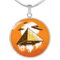 UFO Alien Fan Gift Alien Pyramid Circle Necklace Stainless Steel or 18k Gold 18-22"-Express Your Love Gifts