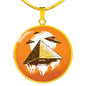 UFO Alien Fan Gift Alien Pyramid Circle Necklace Stainless Steel or 18k Gold 18-22"-Express Your Love Gifts