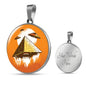 UFO Alien Fan Gift Alien Pyramid Circle Necklace Stainless Steel or 18k Gold 18-22"-Express Your Love Gifts