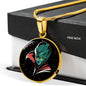 UFO Alien Fan Gift Alien Queen Circle Necklace Stainless Steel or 18k Gold 18-22"-Express Your Love Gifts