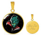 UFO Alien Fan Gift Alien Queen Circle Necklace Stainless Steel or 18k Gold 18-22"-Express Your Love Gifts