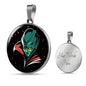 UFO Alien Fan Gift Alien Queen Circle Necklace Stainless Steel or 18k Gold 18-22"-Express Your Love Gifts
