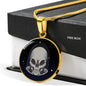UFO Alien Fan Gift Alien Skull Circle Necklace Stainless Steel or 18k Gold 18-22"-Express Your Love Gifts