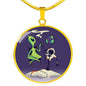 UFO Alien Fan Gift Alien Smoking Hookah Circle Necklace Stainless Steel or 18k Gold 18-22"-Express Your Love Gifts