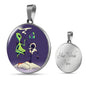 UFO Alien Fan Gift Alien Smoking Hookah Circle Necklace Stainless Steel or 18k Gold 18-22"-Express Your Love Gifts