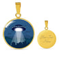 UFO Alien Fan Gift Alien Spaceship Circle Necklace Stainless Steel or 18k Gold 18-22"-Express Your Love Gifts