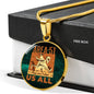 UFO Alien Fan Gift Area 51 Running Circle Necklace Stainless Steel or 18k Gold 18-22"-Express Your Love Gifts