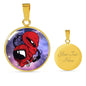 UFO Alien Fan Gift Astronaut Alien Circle Necklace Stainless Steel or 18k Gold 18-22"-Express Your Love Gifts