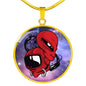 UFO Alien Fan Gift Astronaut Alien Circle Necklace Stainless Steel or 18k Gold 18-22"-Express Your Love Gifts
